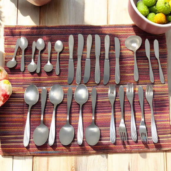 Vintage Lot 26 x WMF Wein Vienna Silverplate Flatware 90 45 MCM Original Box - Picture 2 of 9